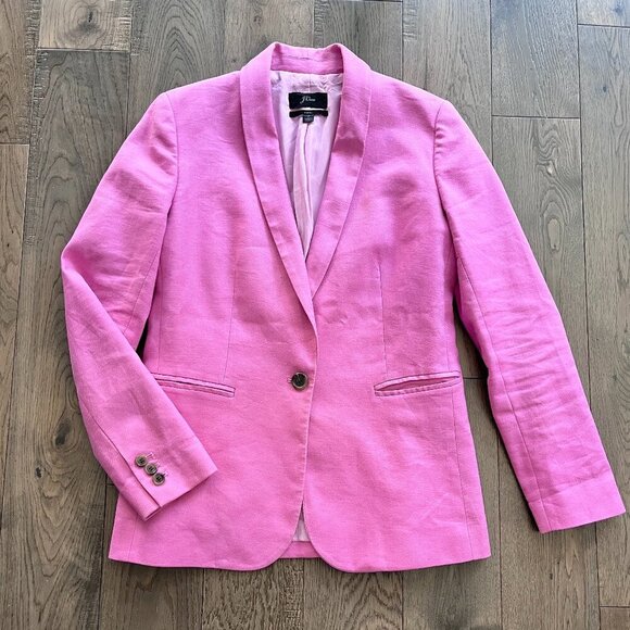 J. Crew Jackets & Blazers - J. Crew Parke Blazer Pink Linen Blend Size 2 Lightweight Workwear